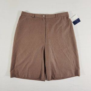 NWT LIZ CLAIBORNE Women's 14 (Actual 32" x 9") Brown Striped Bermuda Shorts